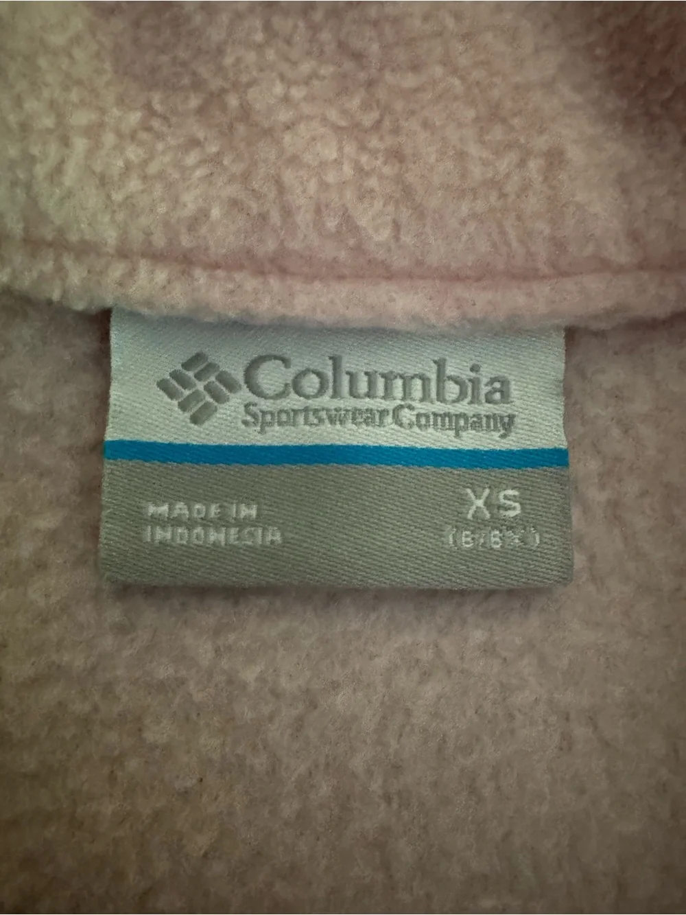 Columbia Girls Pink Fleece Zip Jacket XS 6/6X Lightweight Full Zip